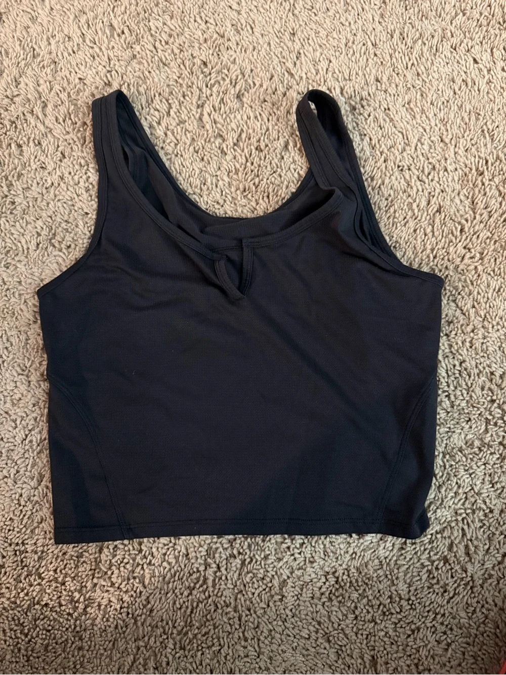 lululemon athletica Black Scoop Neck Racerback Crop Top